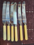 прибори за хранене - 2 к-та, качествена неръжд.стомана, дръжките "слонова кост", от СССР, солидни, снимка 9
