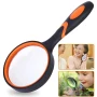 Професионална голяма увеличителна ръчна лупа 3X за четене на книги вестници стъклена с дръжка деца, снимка 4