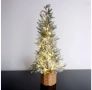 Декоративна коледна снежна ела със саксия и LED осветление, 60см, снимка 1