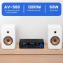 Компактен 360W Bluetooth Усилвател HiFi с LCD и FM Радио, снимка 5