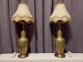 Комплект от две много големи старинни месингови лампи - лампа, снимка 1