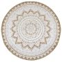 vidaXL Плетен килим от юта с принт, 180 см, кръгъл（SKU:343587, снимка 1 - Килими - 45989579