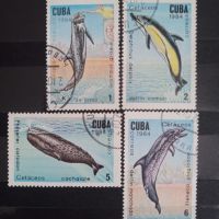 1984 г. Китове и делфини.  Куба., снимка 1 - Филателия - 45448705