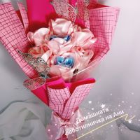 Букет от сатенени рози , снимка 4 - Подаръци за жени - 45175216