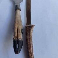 Нож и отварачка от еленови рога, снимка 1 - Декорация за дома - 45494712