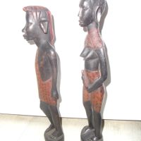 № 7468 две стари дървени африкански фигури  , снимка 3 - Други ценни предмети - 45118989