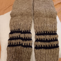 Ръчно плетени мъжки чорапи от вълна размер 44, снимка 4 - Мъжки чорапи - 44530770