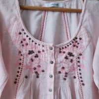 Розова блуза памучна материя с бродерии , снимка 9 - Тениски - 45520543