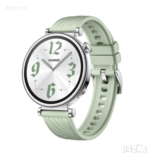 НОВ!!! Дамски смарт часовник Huawei Watch GT 4, 41 мм, Stainless Steel Case, Зелена каишка , снимка 1
