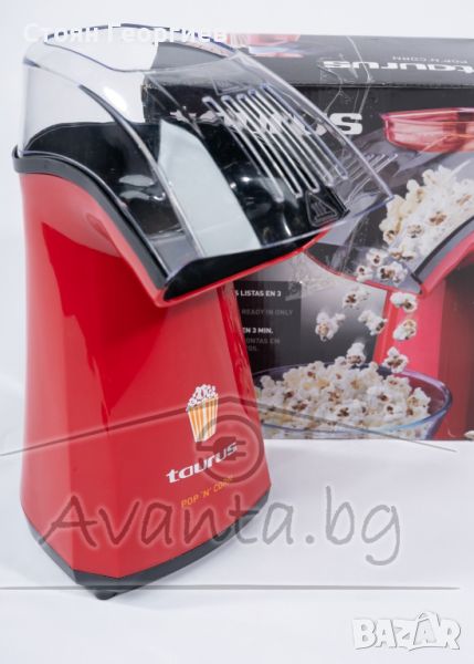 Машина за пуканки Taurus Pop N Corn, 1100W, Работа с горещ въздух за 2-3 минути, снимка 1