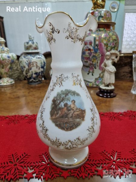 Страхотна антикварна колекционерска белгийска ваза Опалин , снимка 1