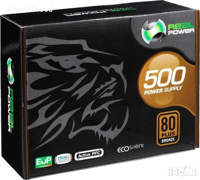 Захранване за настолен компютър PC - ATX Real Power ECO Silent бронз 500W, снимка 1
