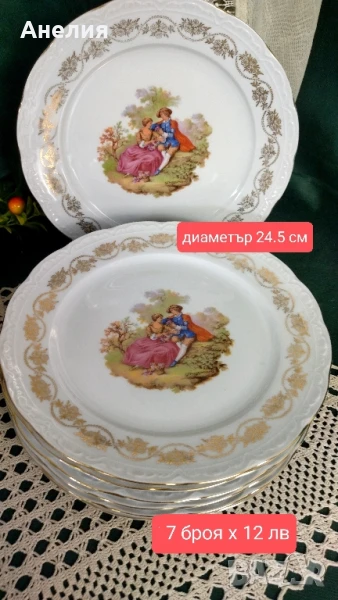 Френски чинии за основно със сцени прелест, снимка 1