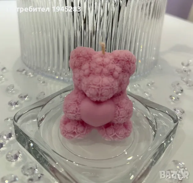 Ръчно Изработена Свещ “Rose Bear” , снимка 1