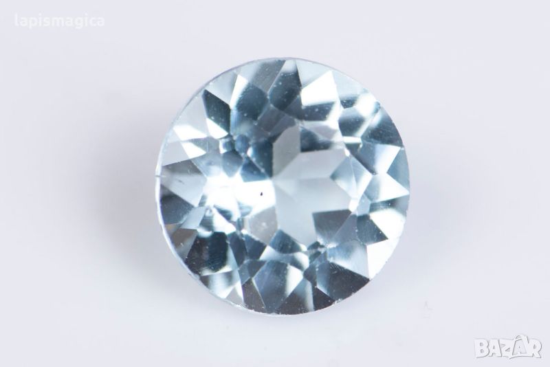 Син топаз 0.52ct 5mm кръгла шлифовка #8, снимка 1