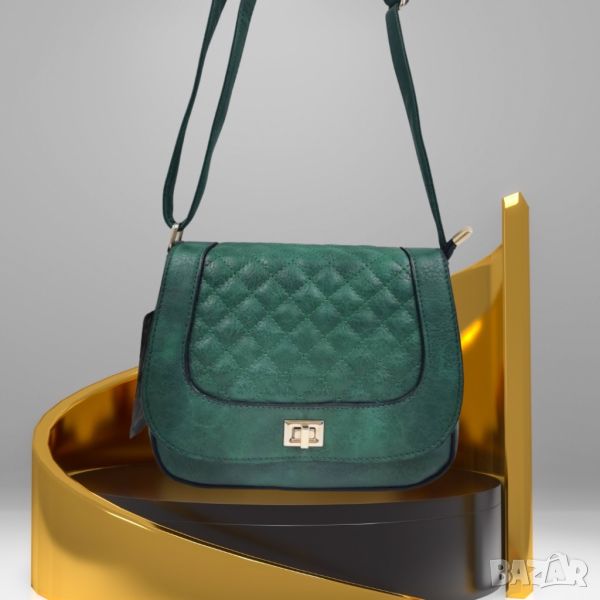 Стилна дамска чанта с капитониран ефект от еко к. в елегантен дизайн, снимка 1