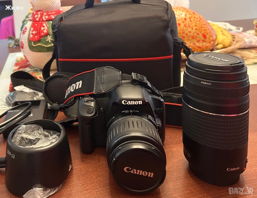 Продавам фотоапарат Canon 500D в много добро състояние, снимка 1