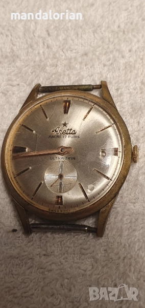 ЧАСОВНИК "ARETTA"-ШВЕЙЦАРИЯ МЪЖКИ РЪЧЕН!, снимка 1