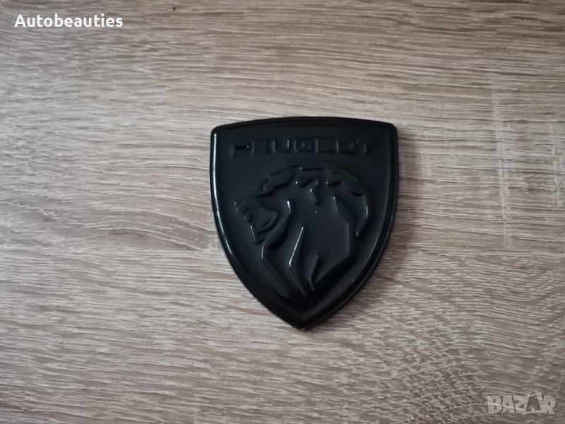 металнa черна емблема Пежо Peugeot с новото лого, снимка 1