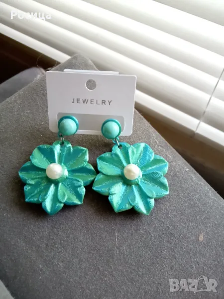Дамски обеци тюркоаз цвят, снимка 1