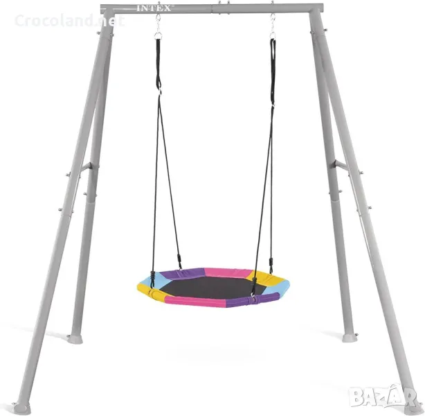 Детска люлка „гнездо“ Intex, 203 х 254 х 211 см, стоманена конструкция, син и зелен, снимка 1