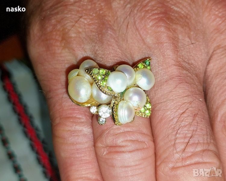 Дамски пръстен с перли, снимка 1