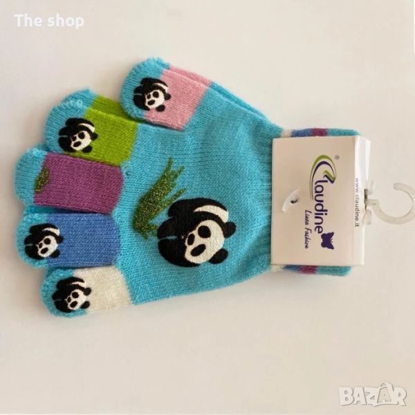 Детски ръкавички Панда, сини, 3-5 год. (004), снимка 1