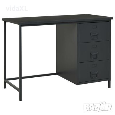 vidaXL Индустриално бюро с чекмеджета, антрацит, 105x52x75 см, стомана, снимка 1