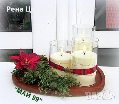 Коледен подарък свещник, снимка 1