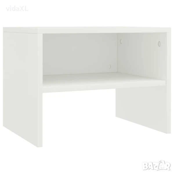 vidaXL Нощно шкафче, бяло, 40x30x30 см, инженерно дърво(SKU:800063), снимка 1
