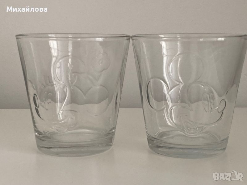 Стъклени чаши с Мики и Мини Маус, на Walt Disney Уолт Дисни, снимка 1
