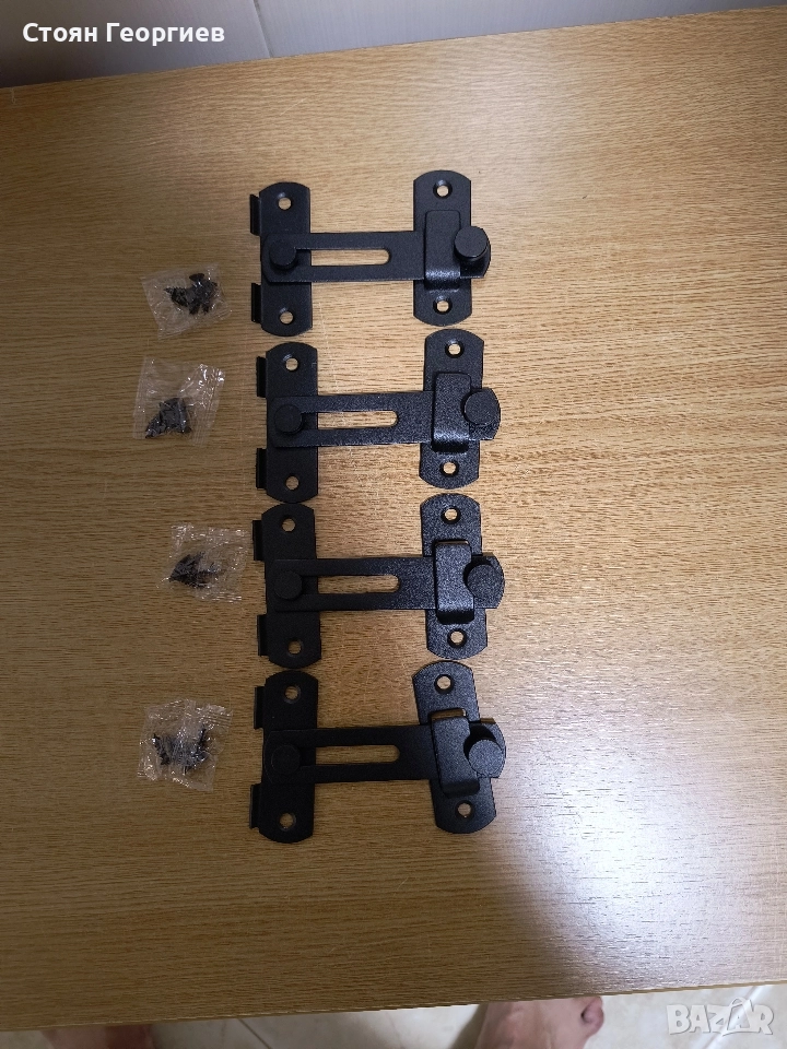 4 броя Ключалка за плъзгаща се врата, Неръждаема стомана Цената е за всички, снимка 1