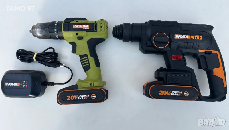 Worx WX381.9 Безчетков перфоратор и Worx ES376 Ударен винтоверт 2025г., снимка 1