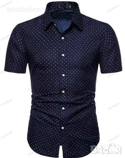 Мъжка лятна модна риза с къси ръкави , снимка 1