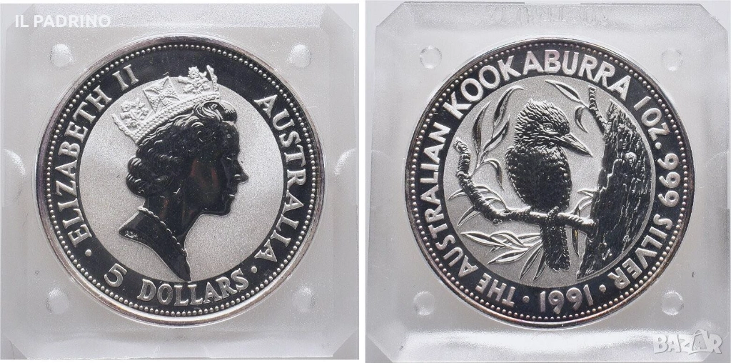 Кукабура сребро 1 oz 1991 ILPADRINO, снимка 1