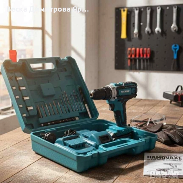 Комплект бормашина с двойна батерия и безчетков мотор за точност и мощност във всеки детайл, снимка 1