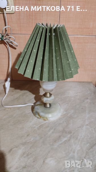 Настолна лампа с тяло от мрамор и месинг, снимка 1