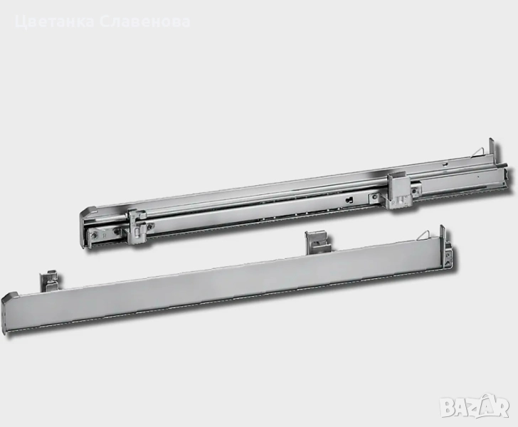 Водеща шина/водачи за чекмедже за фурна Siemens HZ538000, Неръждаема стомана, Сребрист, снимка 1