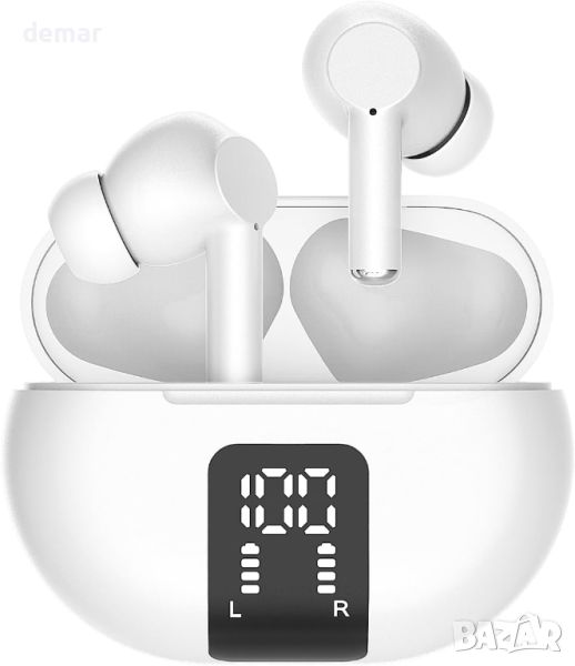 SPACE solution Безжични слушалки, Bluetooth 5.3, с 4 ENC шумопотискащи микрофона, 38 часа, IPX7, снимка 1