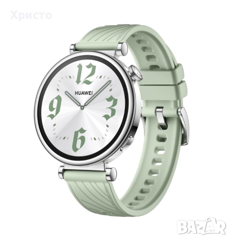 НОВ!!! Дамски смарт часовник Huawei Watch GT 4, 41 мм, Stainless Steel Case, Зелена каишка 