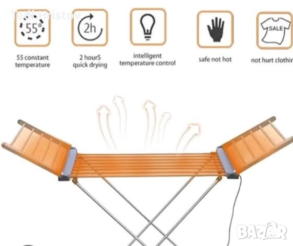 Електрическа сгъваема сушилня за дрехи с отопляеми пръчки SmartDry Fold 220, снимка 2 - Сушилни - 52544376