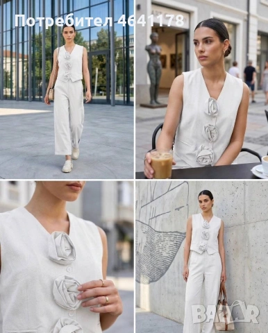 Дамски комплект с 3D рози, снимка 2 - Костюми - 53788607