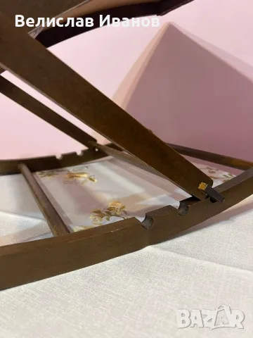 Винтидж кожено сгъваемо столче за крака в перфектно състояние., снимка 4 - Антикварни и старинни предмети - 49807944