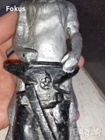 Стара метална руска съветска статуетка, снимка 4 - Антикварни и старинни предмети - 53364378