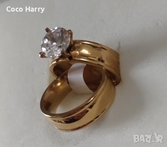 Комплект два пръстена,медицинска стомана, снимка 5 - Пръстени - 52897505