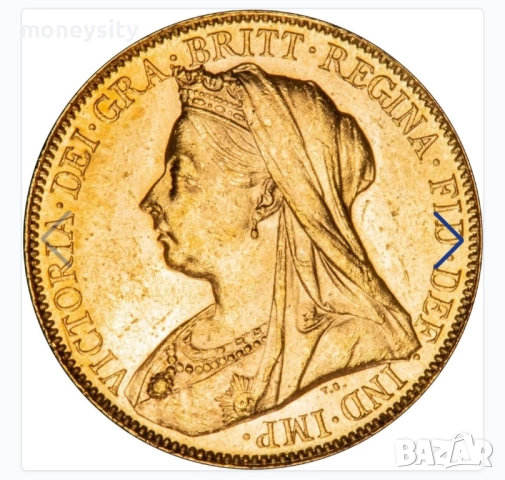 Златна монета Британски суверен Виктория