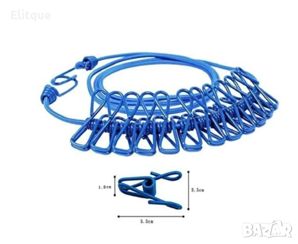 Преносимо въже за простор с щипки за пътуване и къмпингуване, снимка 12 - Други стоки за дома - 52895045
