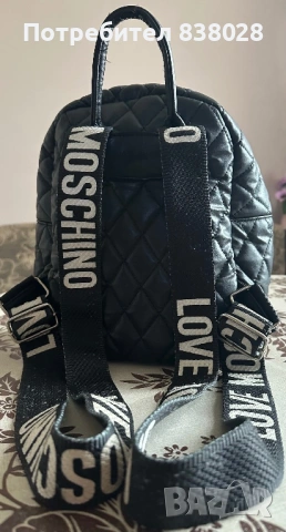 Черна раница Love Moschino, снимка 2 - Раници - 53807039