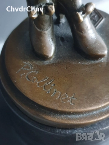 37см-4кг Collinet статуетка/еротика/френска бронзова скулптура/фигура на жена-танцьорка/zz, снимка 10 - Статуетки - 52906084