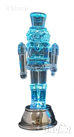 Светеща Коледна фигурка Лешникотрошачка – Войник, с LED осветление, снимка 2 - Декорация за дома - 52441090